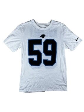 Nike Medium NFL Carolina Panthers White Tshirt Kuechly Football Team Game Night